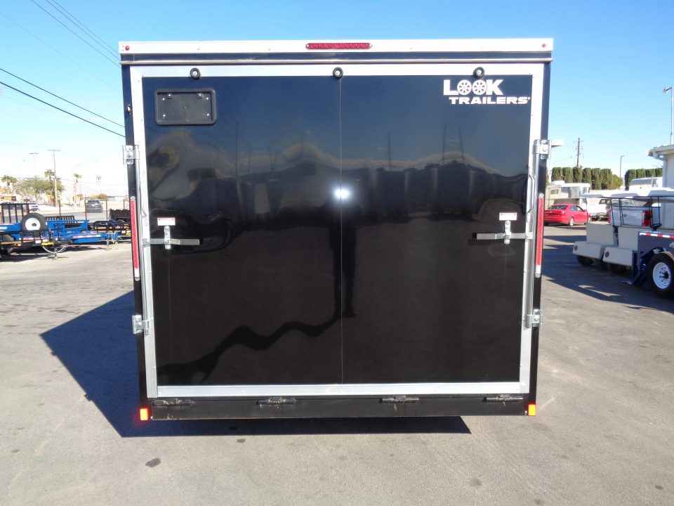 Used 2025 Look * K-SEMI10217-070 * 8.5x17 V-Nose Tandem Axle Enclosed Snow Mobile Trailer