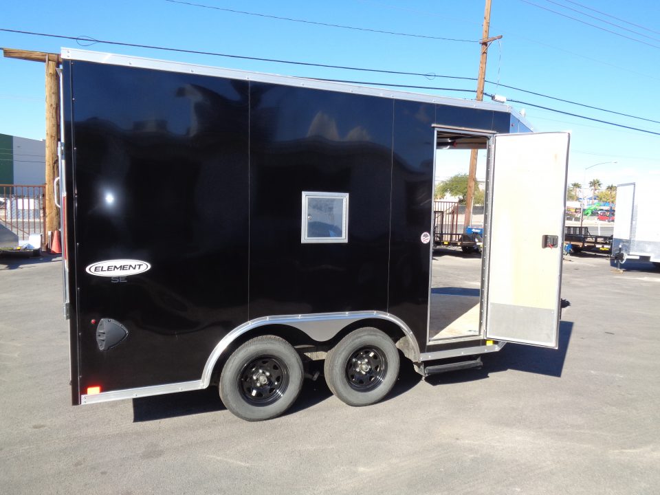 Used 2025 Look * K-SEMI10217-070 * 8.5x17 V-Nose Tandem Axle Enclosed Snow Mobile Trailer