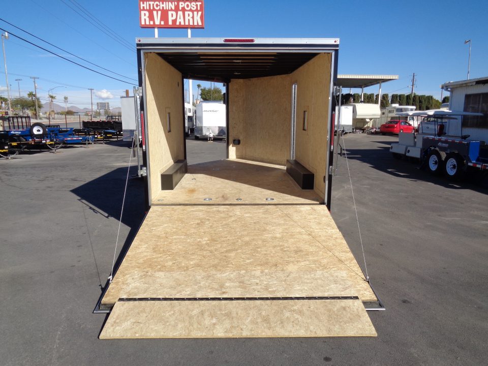 Used 2025 Look * K-SEMI10217-070 * 8.5x17 V-Nose Tandem Axle Enclosed Snow Mobile Trailer