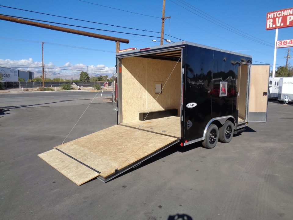 Used 2025 Look * K-SEMI10217-070 * 8.5x17 V-Nose Tandem Axle Enclosed Snow Mobile Trailer