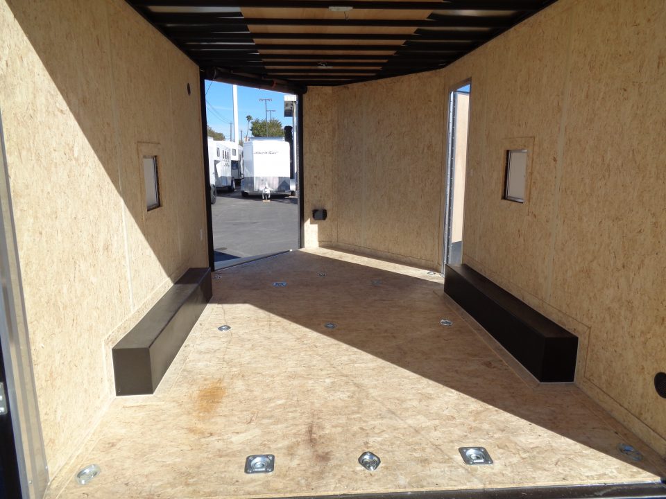 Used 2025 Look * K-SEMI10217-070 * 8.5x17 V-Nose Tandem Axle Enclosed Snow Mobile Trailer