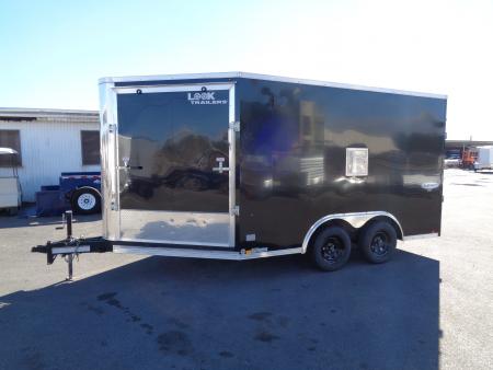 Used 2025 Look * K-SEMI10217-070 * 8.5x17 V-Nose Tandem Axle Enclosed Snow Mobile Trailer