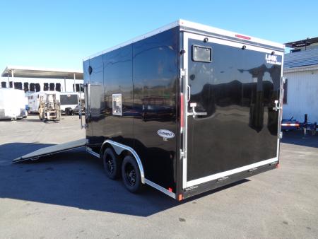 Used 2025 Look * K-SEMI10217-070 * 8.5x17 V-Nose Tandem Axle Enclosed Snow Mobile Trailer
