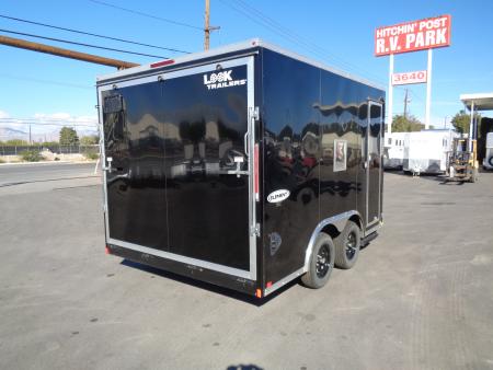Used 2025 Look * K-SEMI10217-070 * 8.5x17 V-Nose Tandem Axle Enclosed Snow Mobile Trailer