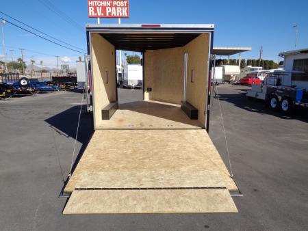 Used 2025 Look * K-SEMI10217-070 * 8.5x17 V-Nose Tandem Axle Enclosed Snow Mobile Trailer