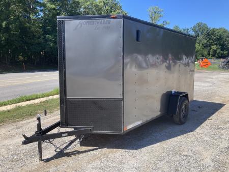 New 2026 Homesteader Trailer / 612IS / 6' wide x 12' Long / 32" Side Door / Ramp Rear Door / 6' Interior Height / .030 Gray Aluminum/ Blacked Out Package