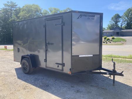 New 2026 Homesteader Trailer / 612IS / 6' wide x 12' Long / 32  Side Door / Ramp Rear Door / 6' Interior Height / .030 Gray Aluminum/ Blacked Out Package