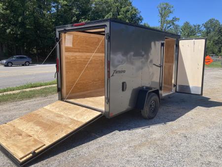 New 2026 Homesteader Trailer / 612IS / 6' wide x 12' Long / 32" Side Door / Ramp Rear Door / 6' Interior Height / .030 Gray Aluminum/ Blacked Out Package