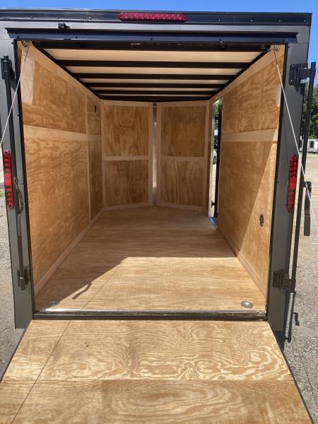 New 2026 Homesteader Trailer / 612IS / 6' wide x 12' Long / 32" Side Door / Ramp Rear Door / 6' Interior Height / .030 Gray Aluminum/ Blacked Out Package
