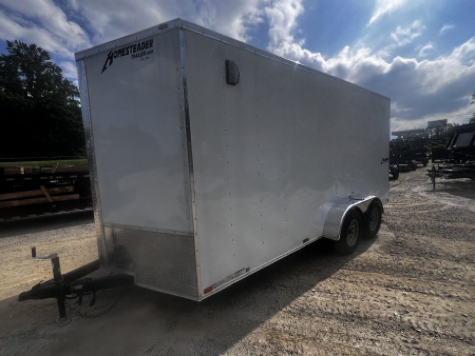 New 2026 Homesteader Trailers / 714IT Intrepid / 6'6"" Interior Height / .030 White Aluminum / Ramp Rear Door / 32" Side Door