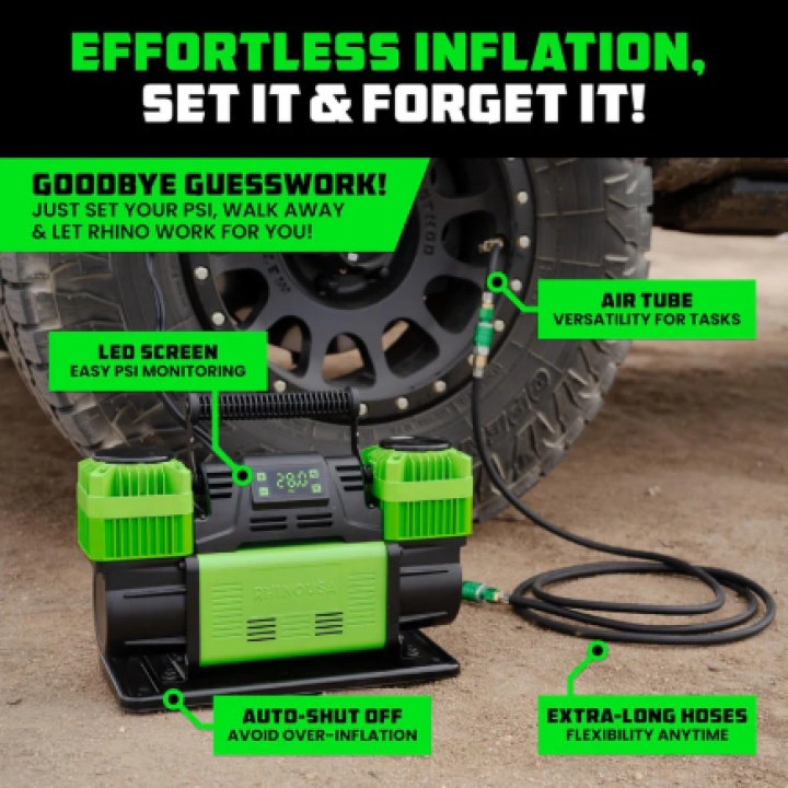 New Rhino USA 12V Dual-Tire Air Compressor Accessories