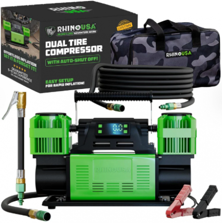 New Rhino USA 12V Dual-Tire Air Compressor Accessories