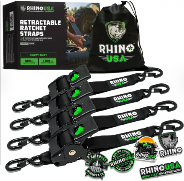 New Rhino USA 2 x 10 Retractable Retractable Strap