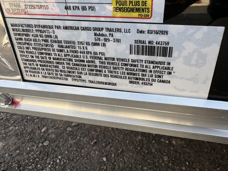 New 2026 Haulmark Passport Deluxe 8.5x24 7' Interior with Beavertail Car Hauler