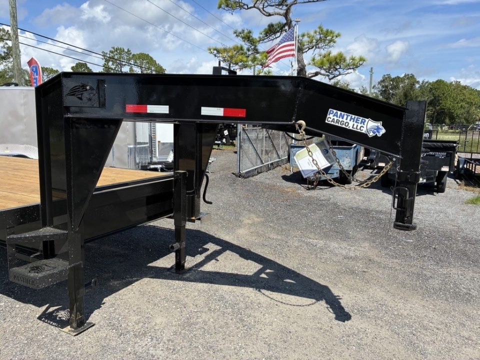 Used 2026 Panther Cargo 40 ft Gooseneck Trailer 36 + 4 Dovetail with Heavy Duty Ramps