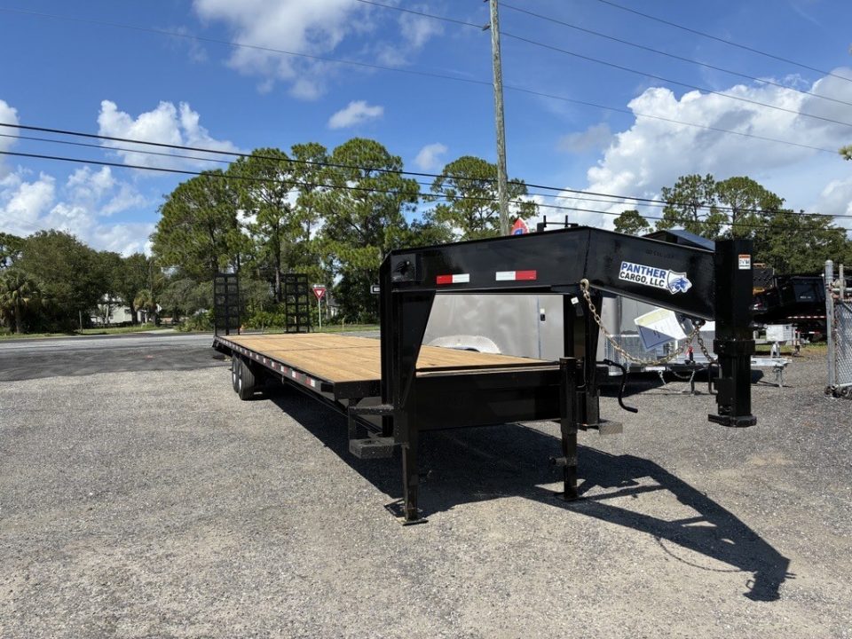 Used 2026 Panther Cargo 40 ft Gooseneck Trailer 36 + 4 Dovetail with Heavy Duty Ramps