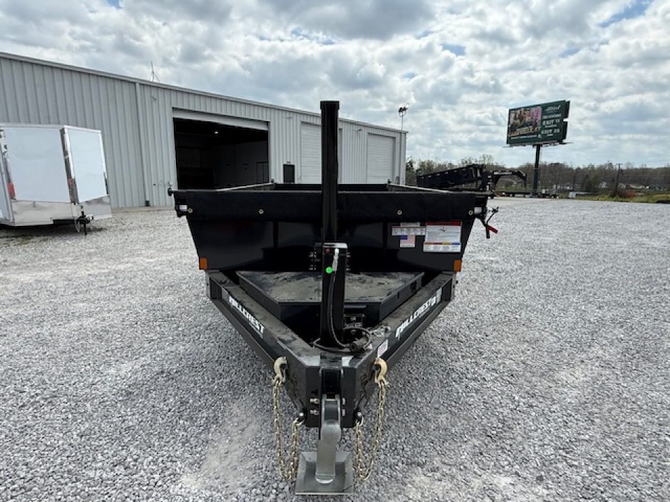 New Hillcrest Dump 7x14 14k 2' W/ HD Tube Ramps & Hydraulic Jack
