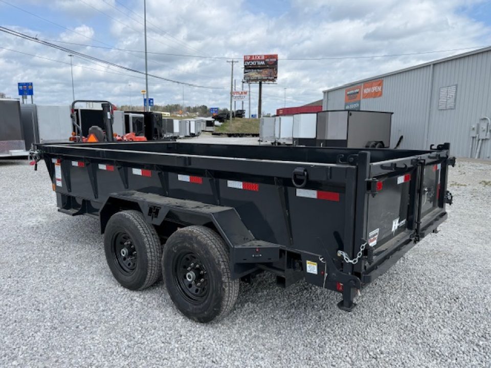 New Hillcrest Dump 7x14 14k 2' W/ HD Tube Ramps & Hydraulic Jack