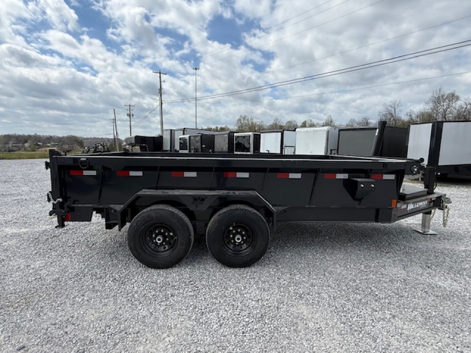 New Hillcrest Dump 7x14 14k 2' W/ HD Tube Ramps & Hydraulic Jack