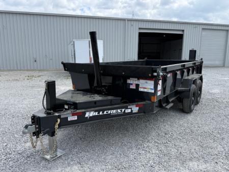 New Hillcrest Dump 7x14 14k 2' W/ HD Tube Ramps & Hydraulic Jack