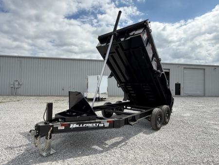 New Hillcrest Dump 7x14 14k 2' W/ HD Tube Ramps & Hydraulic Jack