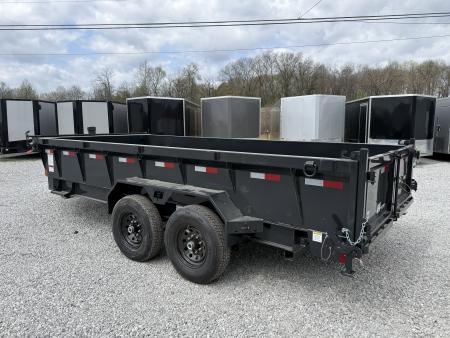 New Hillcrest Dump 7x16 14k 2' BP W/ HD Tube Ramps & Hydraulic Jack
