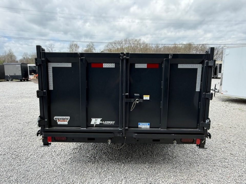 New Hillcrest Dump 7x16 14k 40" Sides BP W/ HD Tube Ramps & Hydraulic Jack