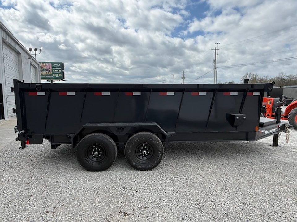 New Hillcrest Dump 7x16 14k 40" Sides BP W/ HD Tube Ramps & Hydraulic Jack