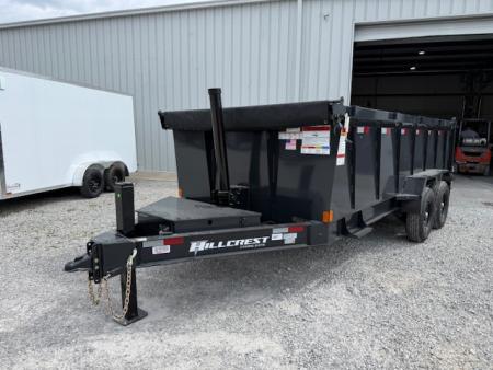 New Hillcrest Dump 7x16 14k 40" Sides BP W/ HD Tube Ramps & Hydraulic Jack