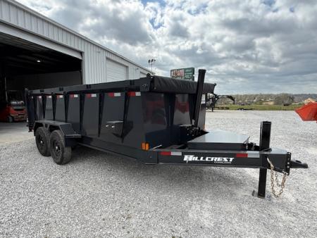 New Hillcrest Dump 7x16 14k 40" Sides BP W/ HD Tube Ramps & Hydraulic Jack