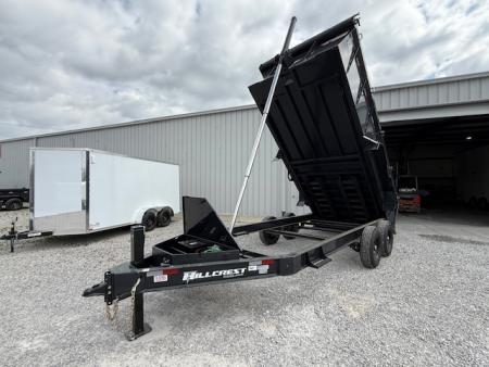 New Hillcrest Dump 7x16 14k 40  Sides BP W/ HD Tube Ramps & Hydraulic Jack