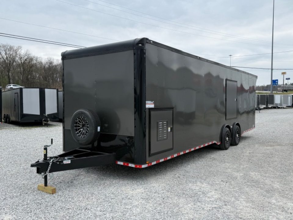 New Outlaw Light Race 8.5x30 12K Charcoal Black-Out W/ Awning & Escape Door W/ RS CABINETS