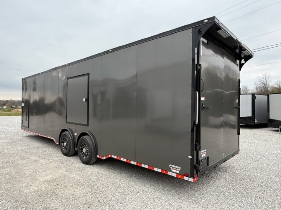 New Outlaw Light Race 8.5x30 12K Charcoal Black-Out W/ Awning & Escape Door W/ RS CABINETS