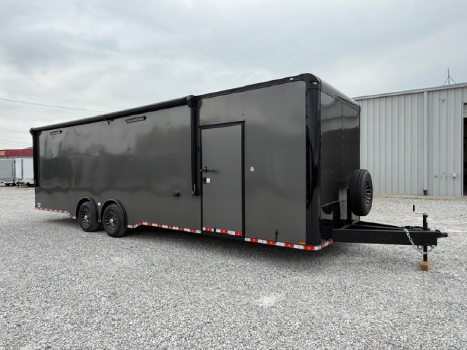 New Outlaw Light Race 8.5x30 12K Charcoal Black-Out W/ Awning & Escape Door W/ RS CABINETS