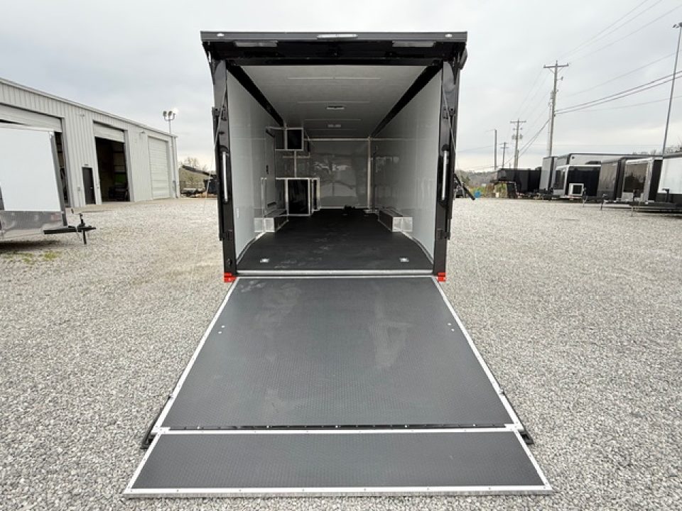 New Outlaw Light Race 8.5x30 12K Charcoal Black-Out W/ Awning & Escape Door W/ RS CABINETS