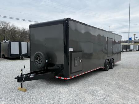 New Outlaw Light Race 8.5x30 12K Charcoal Black-Out W/ Awning & Escape Door W/ RS CABINETS
