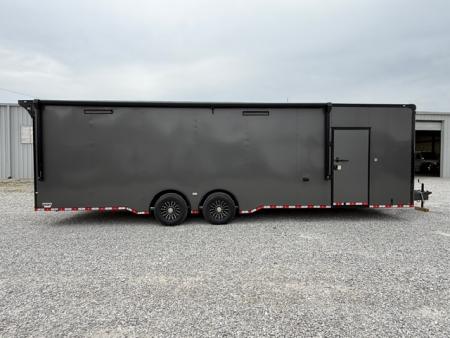 New Outlaw Light Race 8.5x30 12K Charcoal Black-Out W/ Awning & Escape Door W/ RS CABINETS