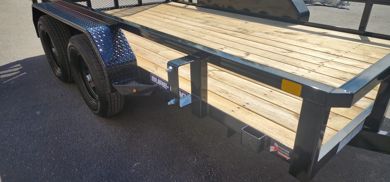 New 7 x 12 Sure-Trac Tube Top Utility Trailer 7k** RE-ENFORCED GATE