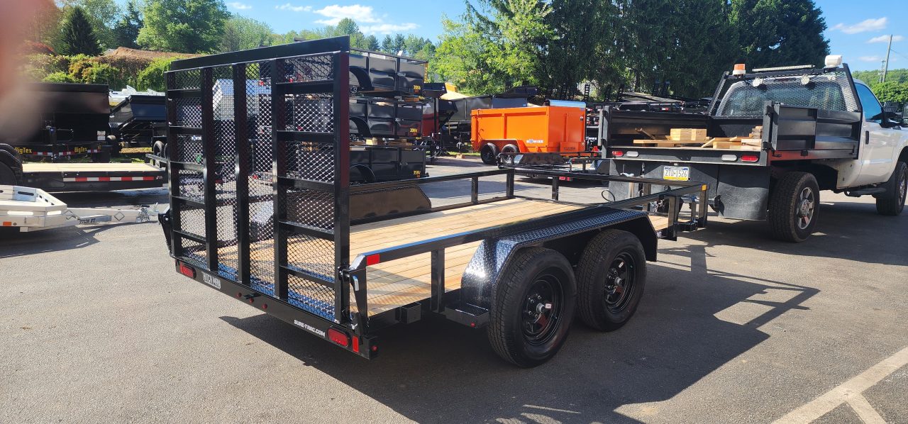 New 7 x 12 Sure-Trac Tube Top Utility Trailer 7k** RE-ENFORCED GATE
