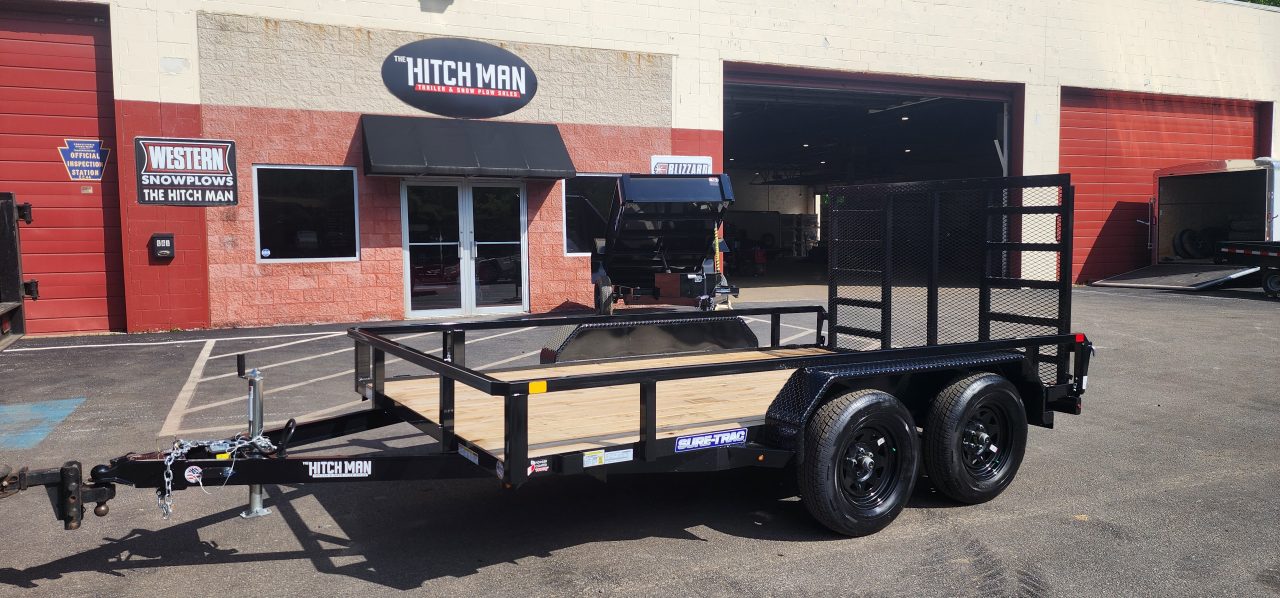 New 7 x 12 Sure-Trac Tube Top Utility Trailer 7k** RE-ENFORCED GATE
