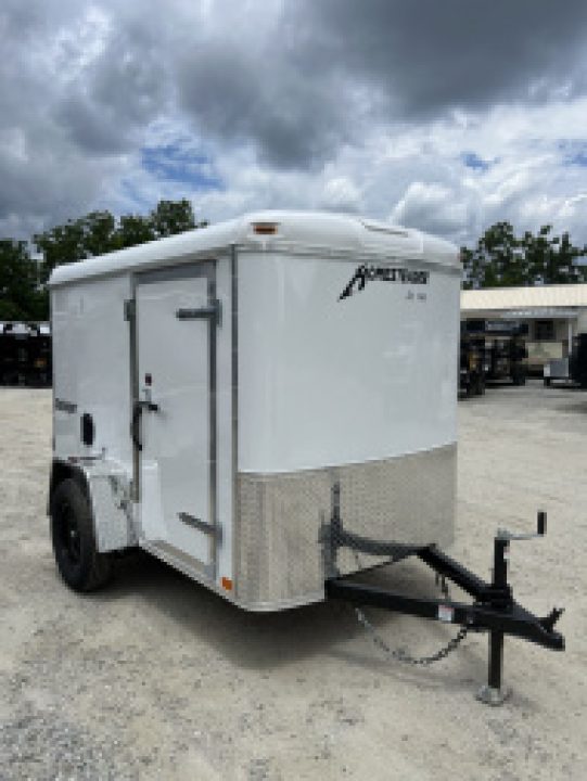 New 2026 Homesteader Trailer / Challenger Series / 5x8 / 5'7" Interior Height / Single Swing Rear Door / 32" Side Door / 24" Stoneguard / .030 White Aluminum