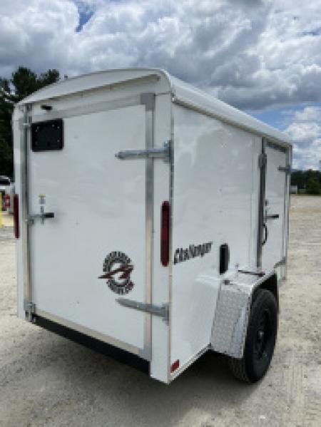 New 2026 Homesteader Trailer / Challenger Series / 5x8 / 5'7" Interior Height / Single Swing Rear Door / 32" Side Door / 24" Stoneguard / .030 White Aluminum