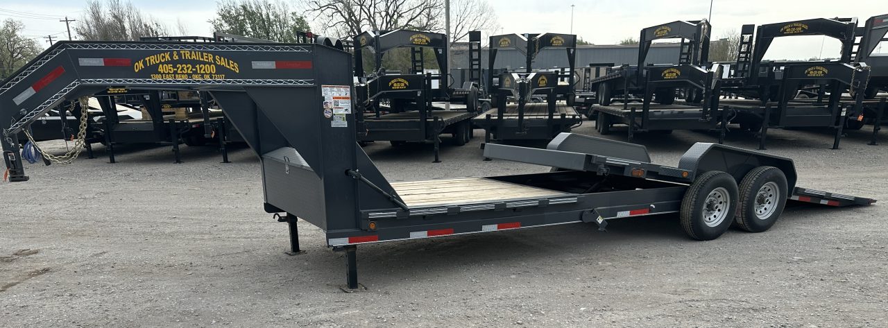 New 2026 East Texas Trailers 83"x24' Gooseneck Lowstyle Machine Gray Tilt Equipment Trailer