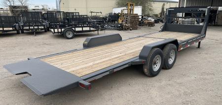 New 2026 East Texas Trailers 83"x24' Gooseneck Lowstyle Machine Gray Tilt Equipment Trailer