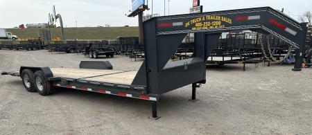 New 2026 East Texas Trailers 83"x24' Gooseneck Lowstyle Machine Gray Tilt Equipment Trailer