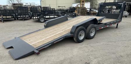 New 2026 East Texas Trailers 83"x24' Gooseneck Lowstyle Machine Gray Tilt Equipment Trailer