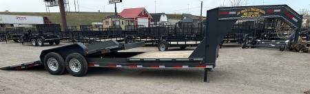 New 2026 East Texas Trailers 83"x24' Gooseneck Lowstyle Machine Gray Tilt Equipment Trailer