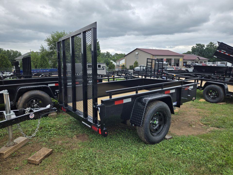 New 5 x 8 Sure-Trac Steel High Side Utility Trailer, 3k GVWR ***Spring Assist Gate, Spare Tire Mount, Set Back Jack, LED Lights