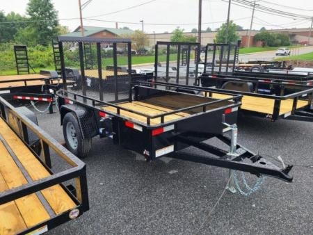 New 5 x 8 Sure-Trac Steel High Side Utility Trailer, 3k GVWR ***Spring Assist Gate, Spare Tire Mount, Set Back Jack, LED Lights