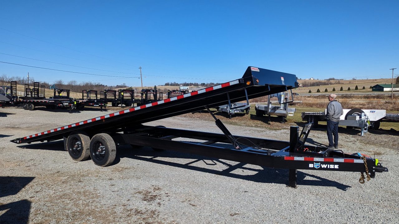 New 2026 BWise 24' HD Deckover Power Tilt Trailer w/ Hydraulic Jack